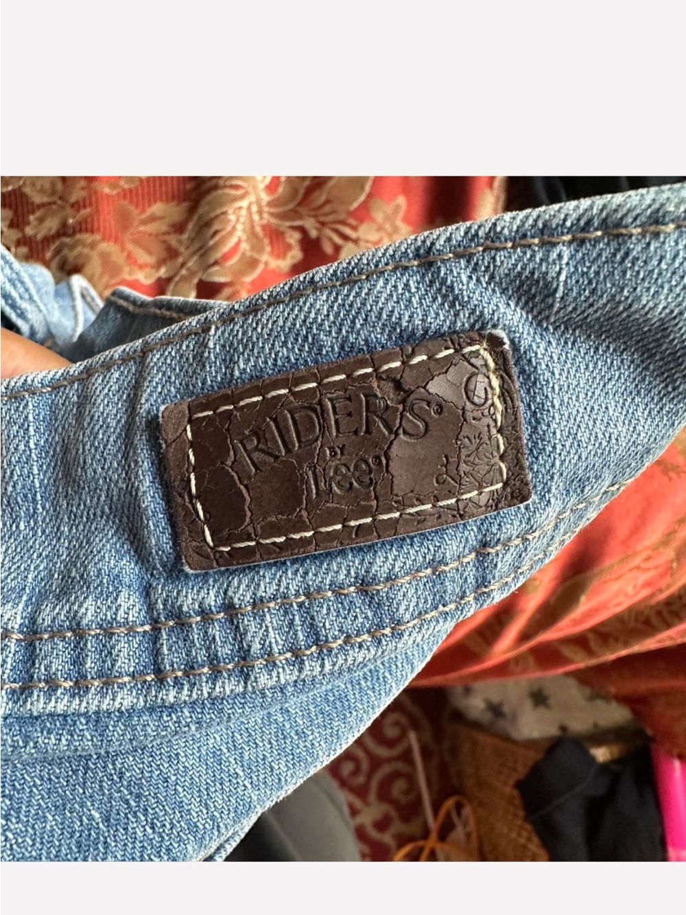 Riders by Lee Light Blue Denim Jeans with Brown Leather Logo Patch